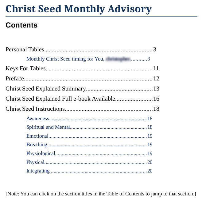 Christ Seed Timing Christ Seed Calculation page improved, redesigned